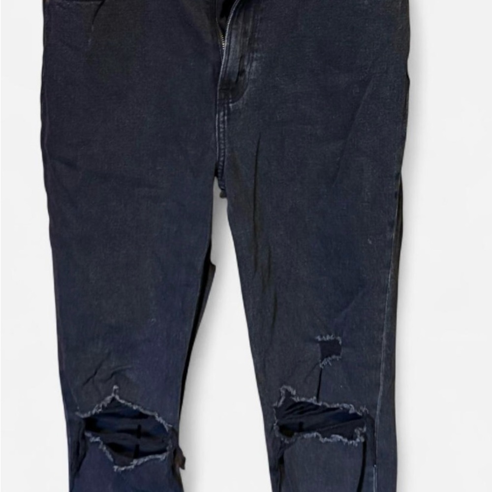 Abercrombie & Fitch Black Distressed Skinny Jeans